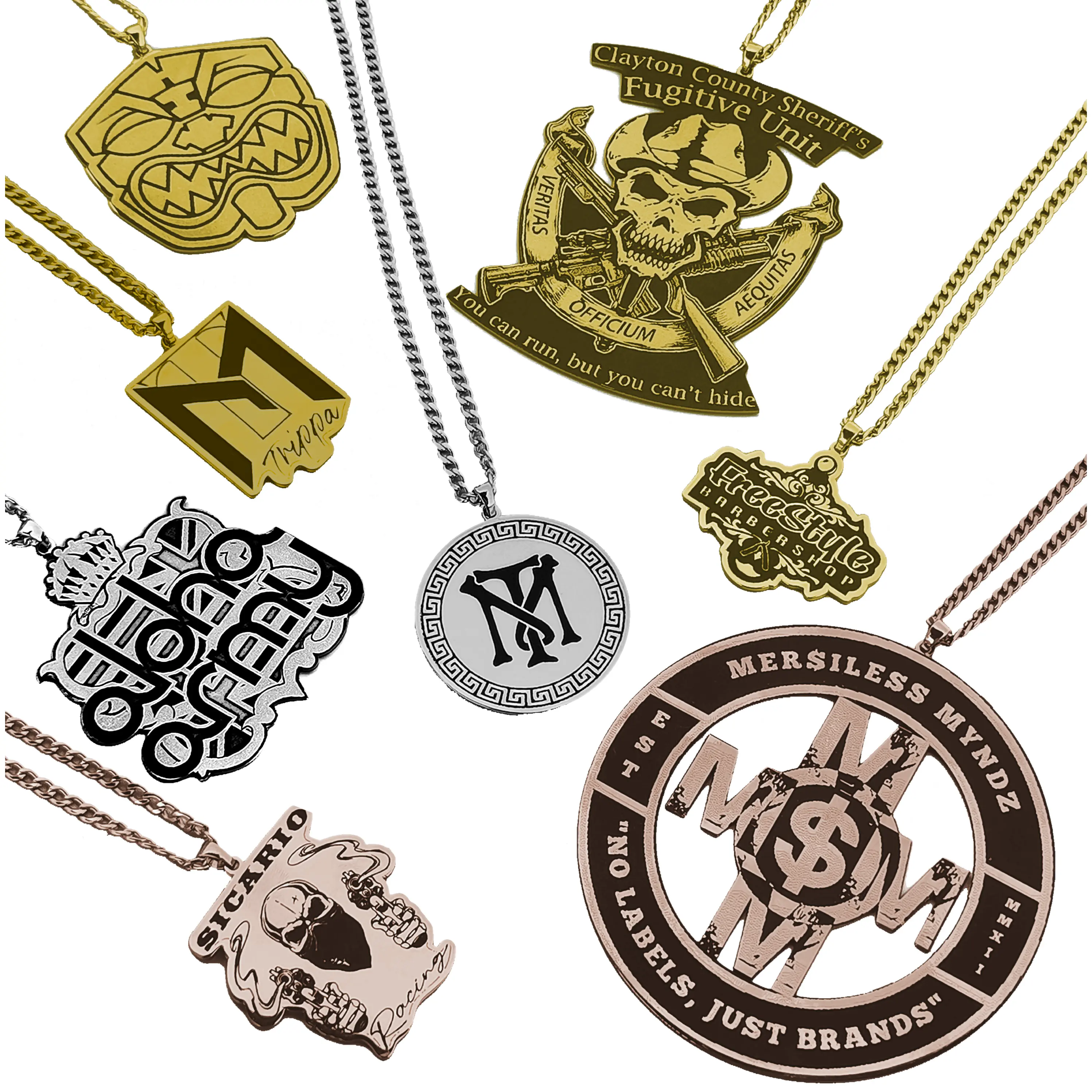 Custom Logo Engraved Photo Pendant Necklace