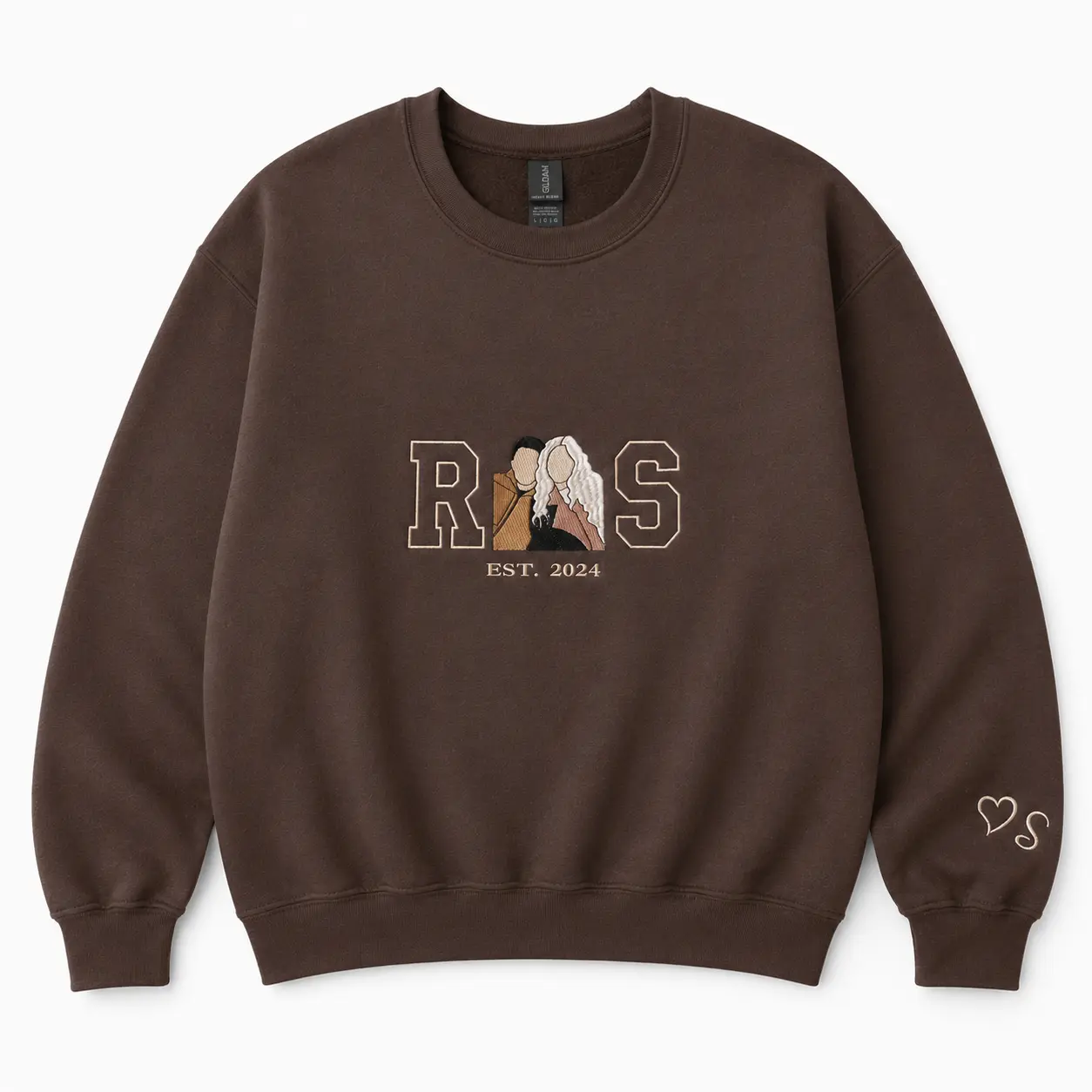 Custom Embroidered Dad Sweatshirt With Photo Portrait – Personalized Gift for Father’s Day Birthday or Anniversary