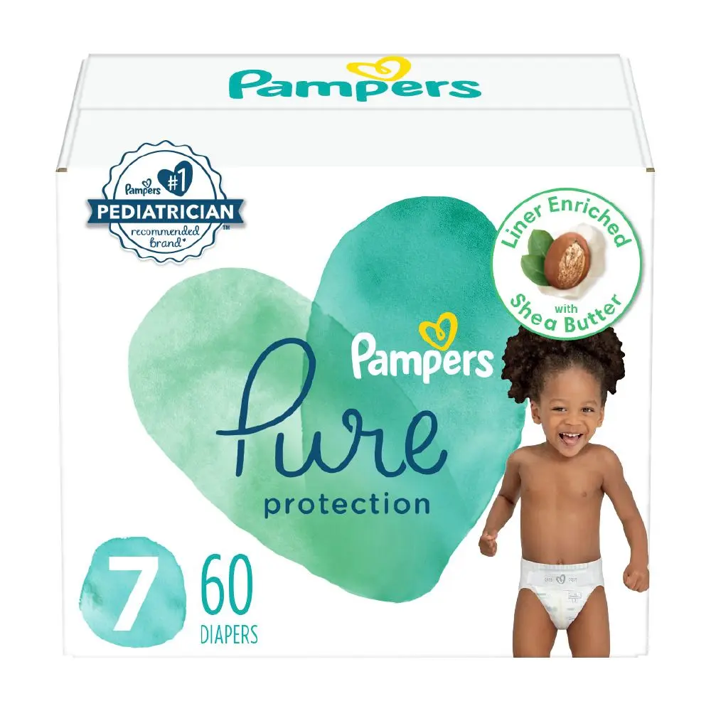 Pampers Pure Protection Diapers Pack - Size 7 - 60ct Pampers Pure Protection Diapers Pack - Size 7 - 60ct
