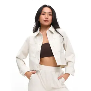 Snap Crop Jacket - Bone