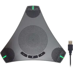Conference Speaker and Microphone, 360? Omnidirectional USB Speakerphone Microphone with USB Hub, Noise Reduction/Echo Cancellation  Microphone for 8-10 People Business Conference,  Office