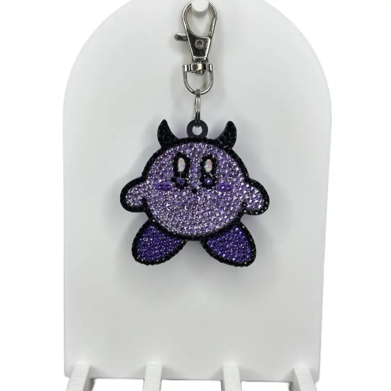 Lean McQueen Collab Keychain Purple Devil Gamer Charm 3D Printed Warzone Streamer Merch Cute Kirby Inspired Accessory