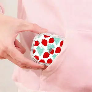 Strawberry & Green Grape Print Retainer Case, Cute Berry Pattern Orthodontic Storage Box, Portable Dustproof Case for Retainers and Aligners