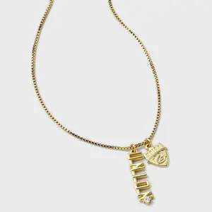 Bijoux Sport by Luv Aj MLS Gold Charm Necklace - Philadelphia Union: Brass Chain, Lobster Clasp, 16" Length