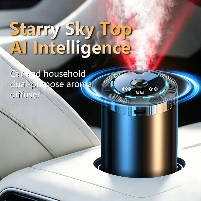 Rechargeable Smart Star Light Car Scent Diffuser with 5 Spray Modes, LED Ambient Light, Long-Lasting Aquatic Cologne Oils, Mother’s Day Car Interior Accessory Gift