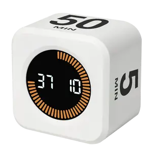 Pomodoro Timer Cube,Desk Productivity Timer with 5/10/25/50 Min & Custom Countdown,Gravity Countdown Clock with Pause & Resume, Mute & Sound Alert for Study, Work, Office