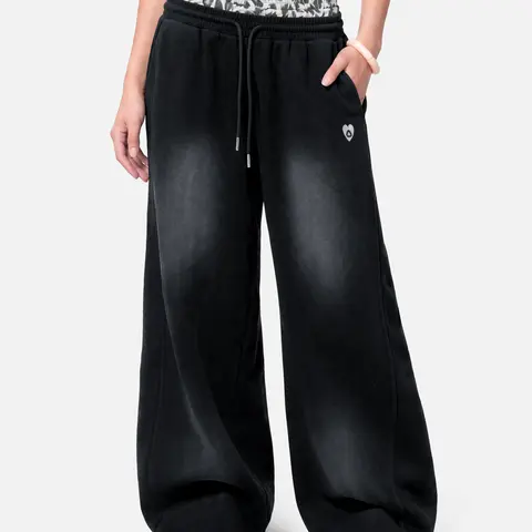 Aelfric Eden Men's Cotton Baggy Wide-Leg Leopard Print Joggers - Double Waist Layered, Embroidered, Soft, Drawstring, Casual Streetwear Track Pants, Male Clothing, Comfy Pants, Swag Clothes, Trending Gifts for Him