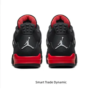 Brand New in Box Black and Red Suede Retro Basketball Sneakers Mid-Top Mesh Panel Air Cushion Rubber Sole Trendy Athletic Casual Shoes