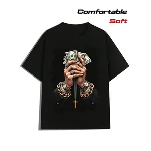 Men's Graphic Hip-Hop Style T Shirt Featuring Money And Accessories Crew Neck 100 Percent Cotton Soft And Comfortable Short Sleeve Casual Wear For Beach Sports Outdoor All Season Glossy Finish