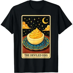 The Deviled Egg Tarot Card T-Shirt Relaxed Fit Cotton T-Shirt