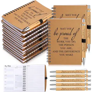 Employee Appreciation Gifts 20 Count  Notepads with "May You" Design, Bulk Motivational Pens & Thank You Spiral Notebooks for Coworkers