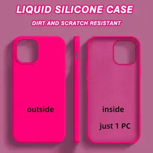 Silicone Phone Case for iPhone 15 14 13 12 11 Pro Max Plus, Shockproof Liquid Silicone Ultra-Thin Protective Cover, Durable Mobile Accessory, Protector, Casing