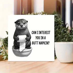 Funny Otter Decorative Sign, Perfect Gift for Otter Lovers, Cute Bathroom & Boho Style Wall Art, Ideal for Home & Office Decoration