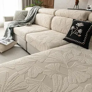 Leaf Pattern, 1 Count Modern Elastic Washable Sofa Slipcover, Dustproof Sofa Protector for Home Living Room, Home Decor
