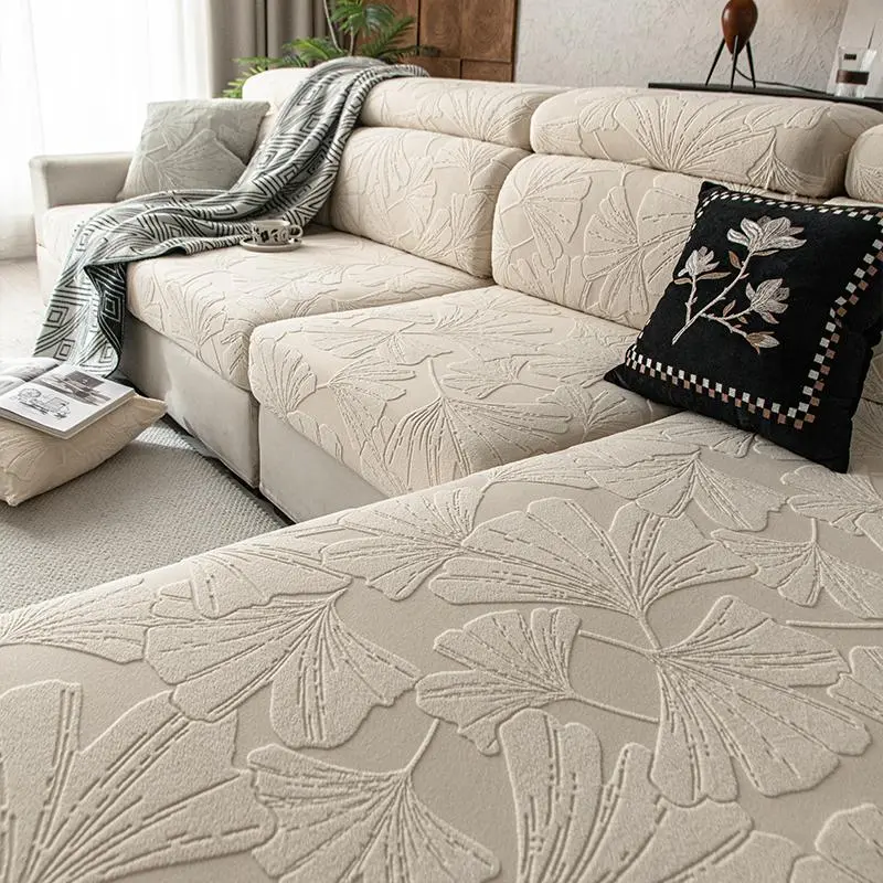 Leaf Pattern, 1 Count Modern Elastic Washable Sofa Slipcover, Stretchable Sofa Cover, Dustproof Sofa Protector for Home Living Room, Home Decor