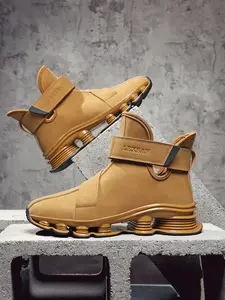 Men's Cool Trendy Fashion Shoes, Mecha Style Design, Anti-Slip Thick Sole, Versatile Streetwear