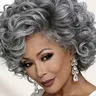 10 Inches Grey Curly Wave Hair Wig for Women | High Quality, Rose Net Cap, Hair, Ideal for Daily Wear And Cosplay, Offergrey Wigs for Women, Fake Wigs