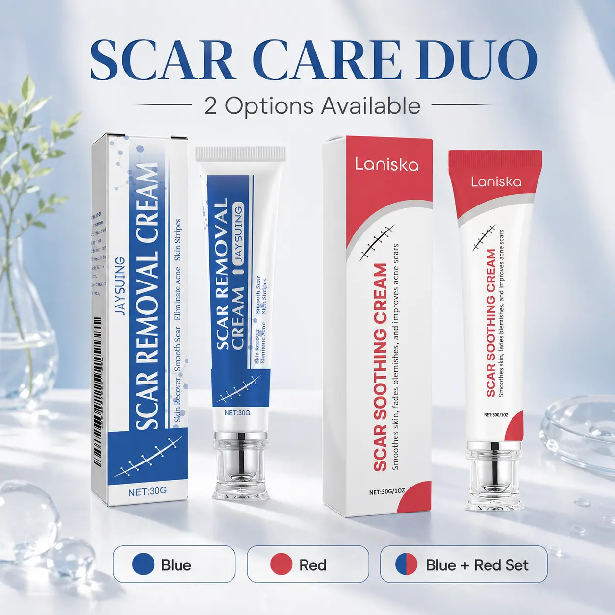 Advanced Silicone Scar Cream Improves Appearance of Scars Smooths & Hydrates Skin Gentle Formula for Old & New Scars 30g