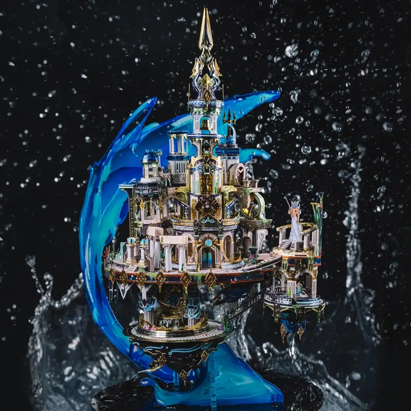 MU x MIAO SPCAE Atlantis 3D Metal Puzzle Mystery Unlocked Fine Design Vivid Color Decorative Ornament Exquisite Artwork Gift for Birthday Christmas Halloween Home Decoration Handmade Creative Educational Present metal  puzzles