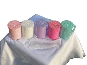 5 Pack 17oz Shimmer Glass Tumbler Mugs with Handle, Bling Lid & Straw - Variety of Colors - Drinkware, Beverage Cup glass cup tumbler elegant gift