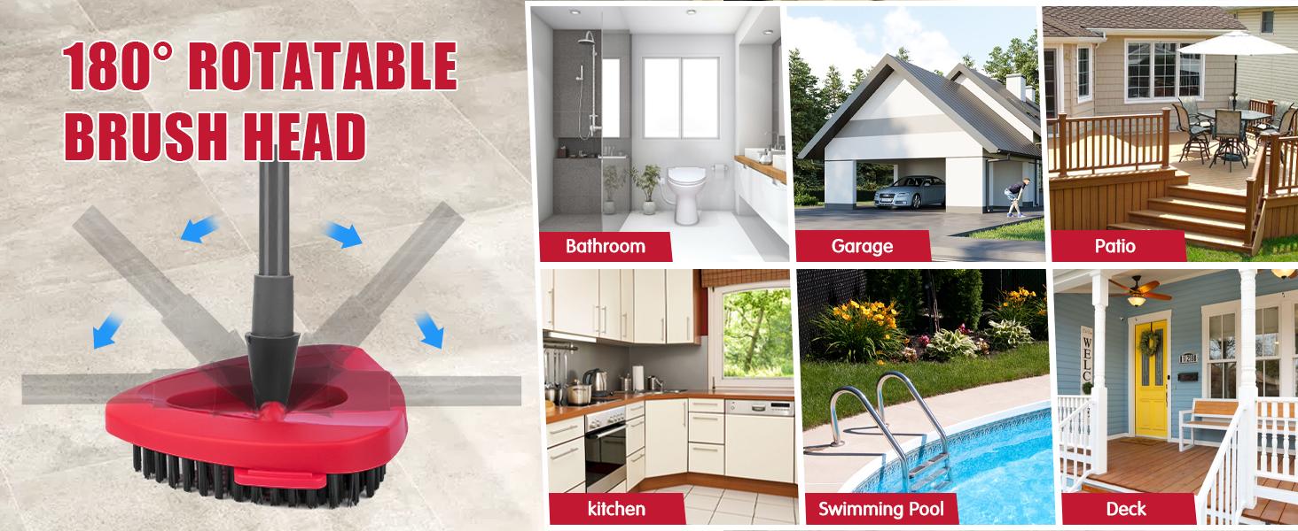 Scrub Brush Replacement Head for O-Cedar EasyWring Spin Mop 1 Tank System Hard Bristle Cleaning Brush Attachment for Bathroom Kitchen Bathtub Floor Easy Install & Clean