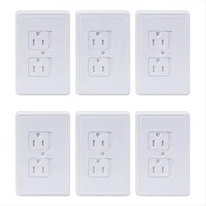 6-Pack Safety Self-Closing Outlet Covers, Wall Socket Plate Automatic Sliding Cap Cover for Child Proofing Outlets