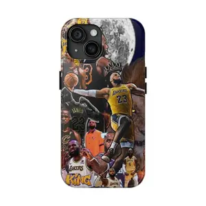 King LeBron James Phone Case, Basketball Sport Phone Case Cover For iPhone X 11 12 13 14 15 16 Plus Pro Max screen protector Shockproof Protection