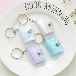 16 Pages Mini Photo Album Keychains Women's Small Instant Picture Album Key Chain Pendant ID Photo Interstitial Pocket Keyring