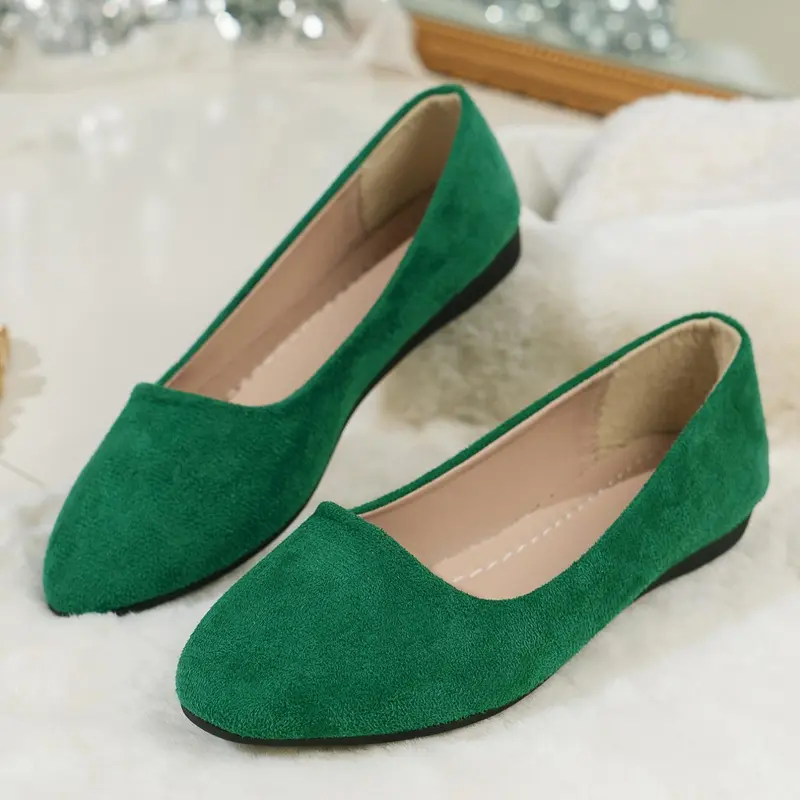 Women's Fashionable Solid Color Round-Toe Ballet Flats, Lightweight Breathable Casual Flats for Daily Wear, Suitable for Women and Girls, Footwear