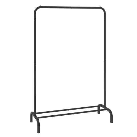 VEVOR Freestanding Carbon Steel Clothes Drying Rack, 1in Thick Durable Sturdy Hangable Pipe Rack with Hanging Rod & Bottom Storage, Stable U-Base Home Laundry Organizer for Bedroom (TikTokShopBlackFriday Accessory)