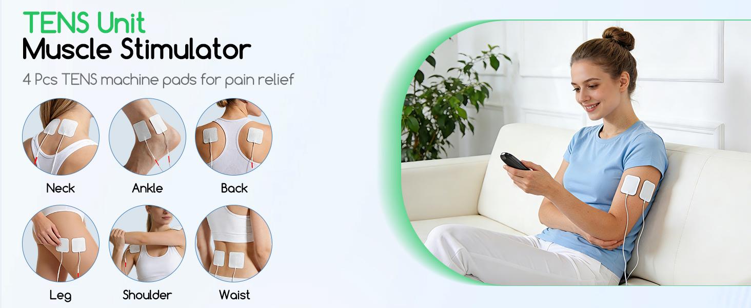 Transcutaneous Electrical Nerve Stimulator, EMS Foot Massager for Neuropathy, EMS Foot Stimulator with 10 Modes 20 Intensities, Electric Foot Massager with 4 TENS Unit Muscle Stimulator Pads