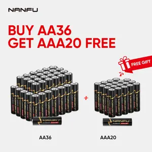 NANFU 36 count AAA or AA high performace Alkaline Batteries 1.5V ,long-lasting ,10-year shelf life Single Use Non Rechargeable