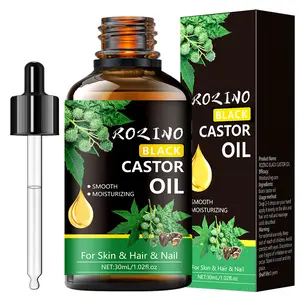 【10 bottles】Rozino Black Castor Oil - Natural Ingredient for Hair Care & Skincare - Smooth Moisturizing - 30ml