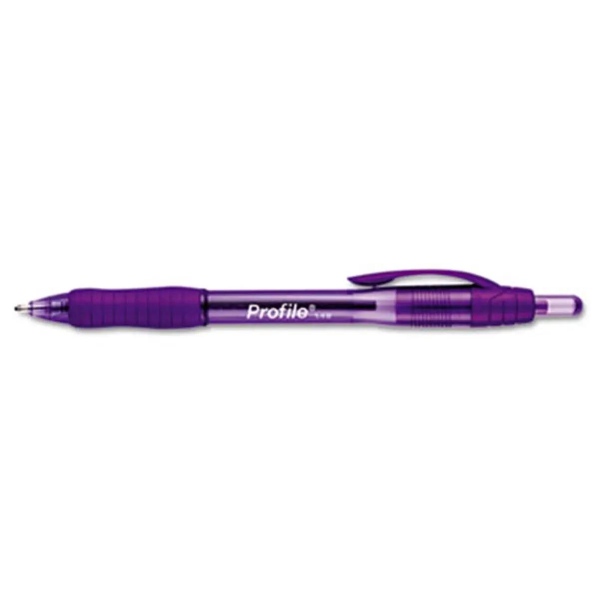 Papermate Profile Retractable Ballpoint Pens with Soft Pencil Grip, Purple Ink, Bold Point, 12-Count (Pens & Refills Compatible), Soft Pencil Grip Pens & Refills