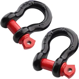 2 count 1/2 Inch D Ring Shackle, D Shackle Rugged 12 Ton(26,455 lbs) Maximum Break Strength, 2 Ton (4409 Lbs) Capacity