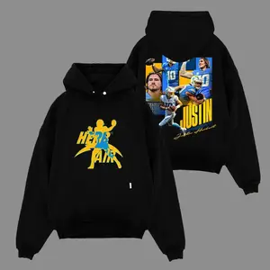 Air Justin Herbert 10 For Chargers Nation Cotton Hoodie Sweatshirt T-Shirt (Made In US), Bolt Up! Outfit, Game Day Outfits, Gift For Football Fans, Football Graphic Hoodie