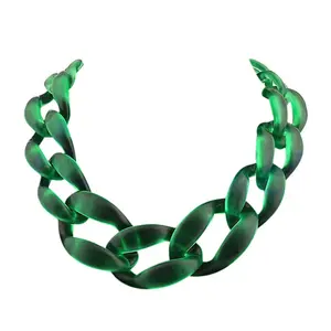 Transparent Acrylic Chunky Chain Choker Statement Necklace