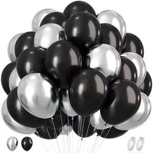 and Silver Balloons, 60pcs 10-Inch Latex Helium Party Balloons, New Year, Graduation, Birthday, Halloween, Christmas Decorations