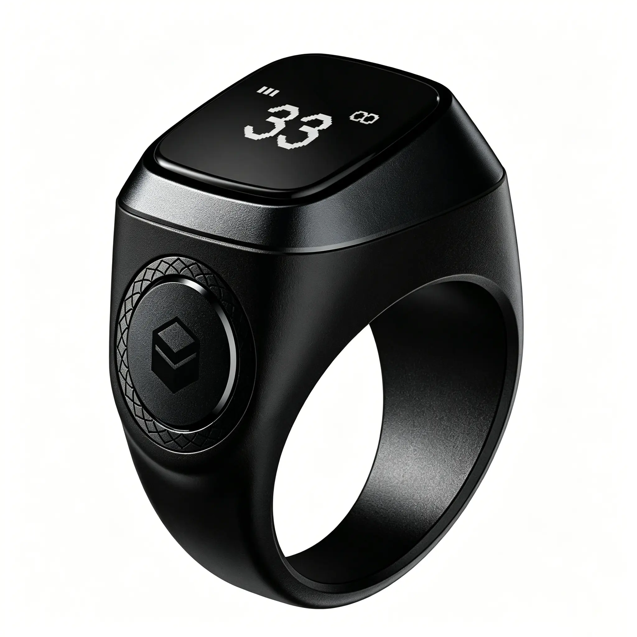 2024 IQibla Smart Ring Fitness Tracker, Islamic Digital Tasbih Counter, Muslim Prayer Time Alerts, Vibration Reminders, Waterproof Wearable for Daily Use (for Muslim)