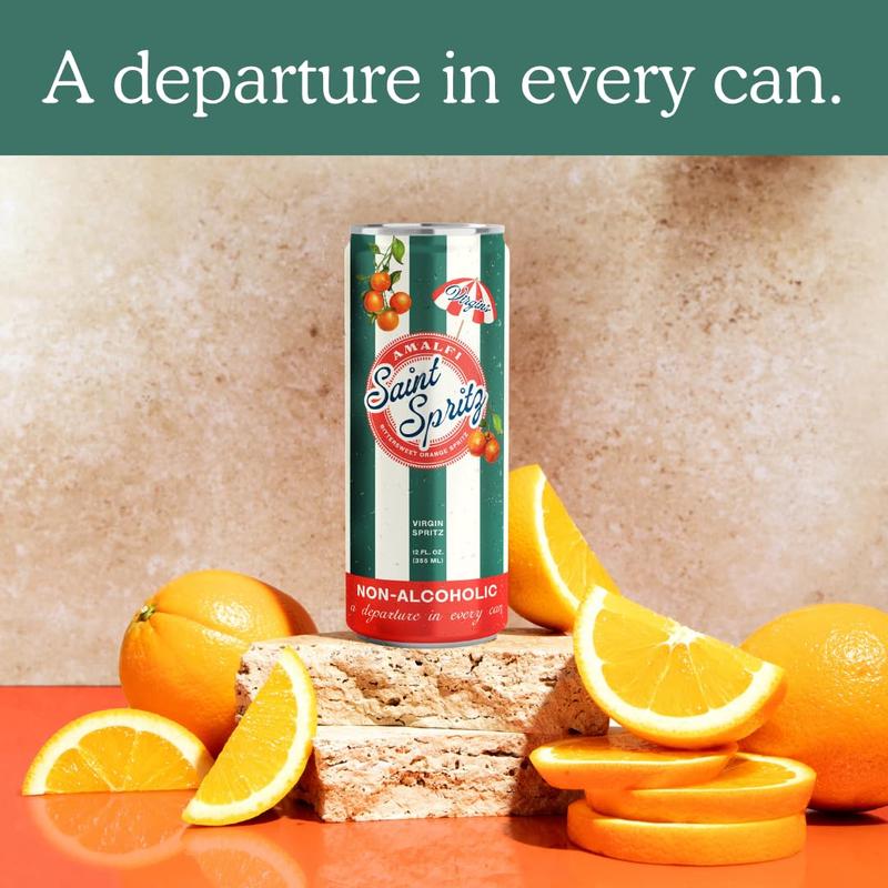Saint Spritz Virgins (12-Pack) | Italian Non Alcoholic Spritz Cans | Amalfi, Sicily & Hugo Flavors | Sparkling Mocktail Aperitif Sampler | Premium Non Alcoholic Drinks & Spirits