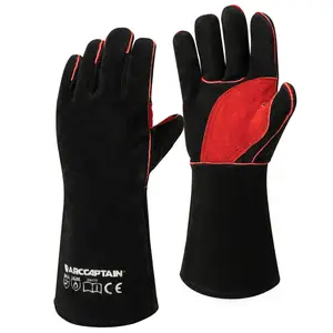 ARCCAPTAIN Leather Forge Welding Gloves, Heat/Fire Resistant 16 inches Gloves for Stick,Mig,Tig,Forge,BBQ,Grill,Fireplace,Wood Stove,Furnace,Oven,Pot Bakeware