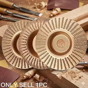 High Precision Carbide Wood Carving Disc for Angle Grinder, 6mm Shaft Rotary Grinding Wheel - Multi-Function Shaping Tool for Wood Cutting, Milling & Sanding, Durable Profiling Disc for Woodworking Tools