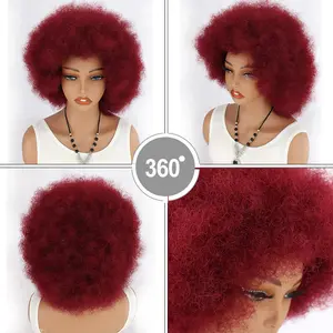 BUG Afro Short Curly Wigs Premium Synthetic Afro Wig Short Curly Afro Kinky Wig Bouncy Huge Fluffy Puff Wigs for Men Women Party 3.5 2 Reviews 5 sold byXtressensses Officia