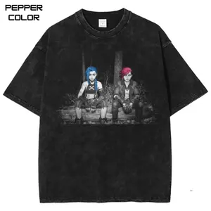 Vi and Jinx Trail Cam Graphic T-Shirt, Arcane Series Fan Tee, Games shirt, Unisex Streetwear Tee, cotton crewneck shirt, Trending, Viral, Gift For Him and Her