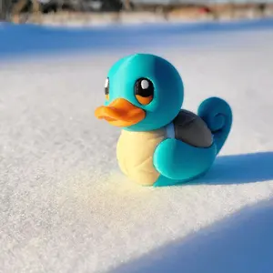 Turtle Duck Figure 3D-Printed in Hard Plastic 2.5 Inches Tall Great Gift for Collectors Unique Design Collectible Toy