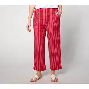 Belle Beach by Kim Gravel Pet Cabana Knit Stripe Cropped Pant