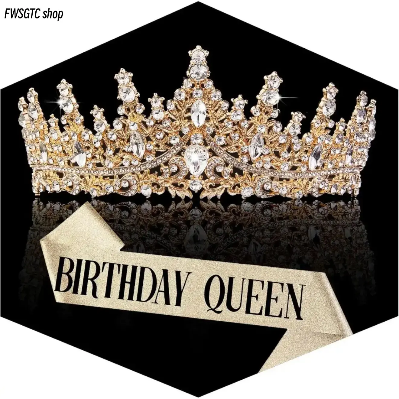 Women's Gold-Plated Crystal Rhinestone Princess Tiara Headband - 2026 Viral Trendy Gold Headpiece, Elegant Wedding Hair Accessories for Bridal Events, Photoshoots