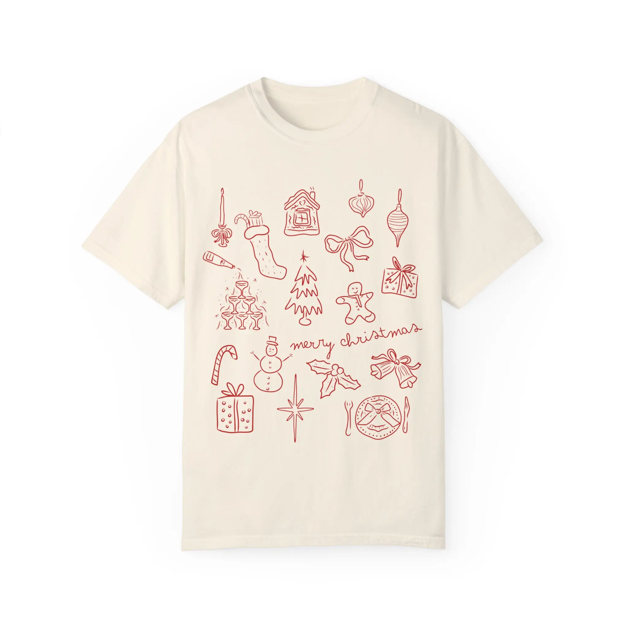 All Things Christmas T-Shirt, Unisex Holiday Tee, Festive Icon Design, Cozy Christmas Aesthetic fall graphic christmas g christmas shirt family trendy christmas santa claus