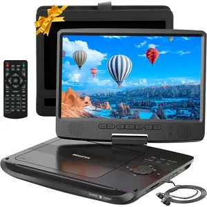 12.5" Portable DVD Player with 10.5" Screen & Headphones,  DVD Player for  with Headrest Mount, 6-Hour , Supports CD/DVD/USB/SD Card, Remote - Black
