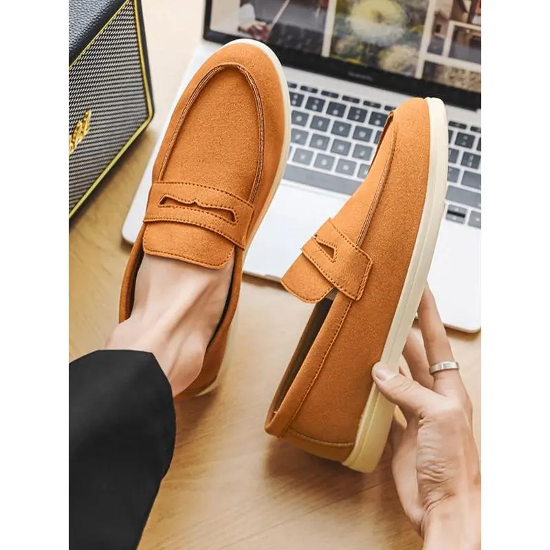 Men's Suede Loafers, Easy Slip-On Casual Shoes, Comfortable Daily Wear, Stylish Low-Top Footwear for Men Men's Suede Loafers, Easy Slip-On Casual Shoes, Comfortable Daily Wear, Stylish Low-Top Footwear for Men